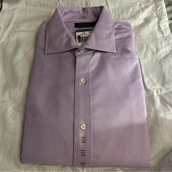 Men’s cotton 17.5” x 34-35” Polo Ralph Lauren light orchid dress shirt. NWT - Picture 1 of 3
